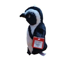 NWT 2021 Aurora African Black Footed Penguin Plush Toy Realistic Black White 8"